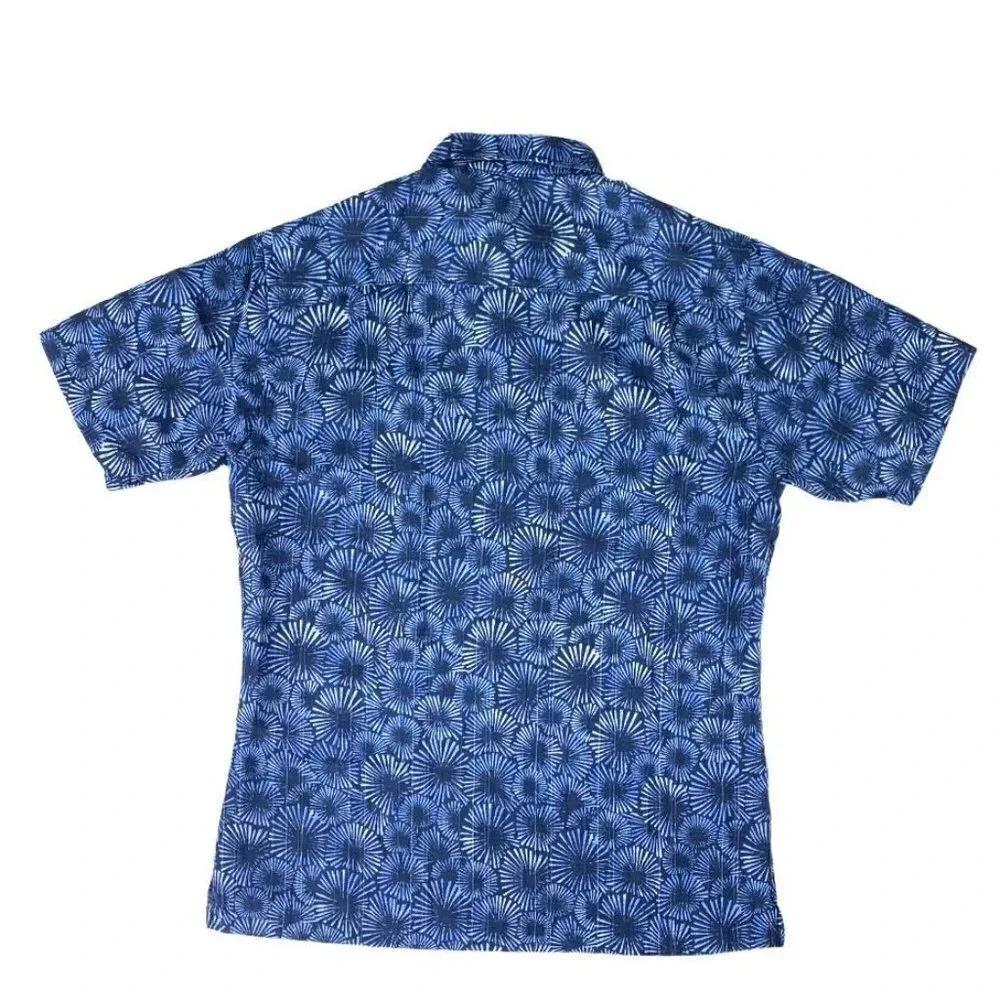 Van Heusen Poly Tropical Print Shirt Sunburst Men's Size S - Picture 3 of 10
